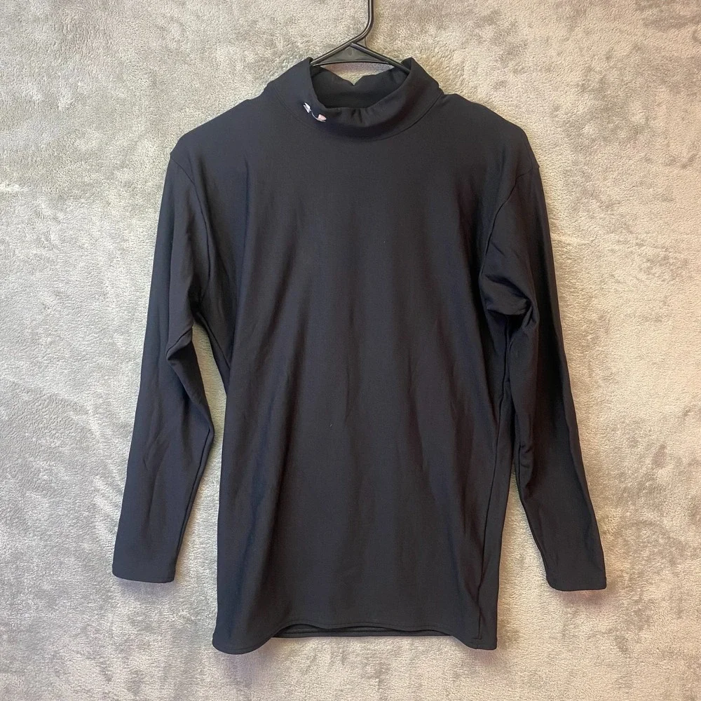 Under Armour Mens XL Black Compression Mock Neck Long Sleeve Base Layer Shirt